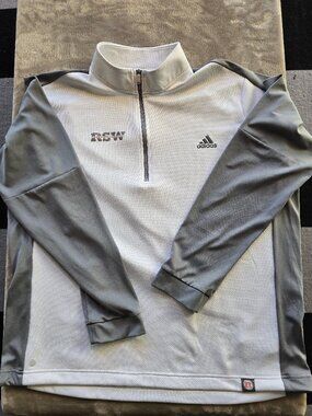 Adidas 1/4 zip pullover sweater white XL men